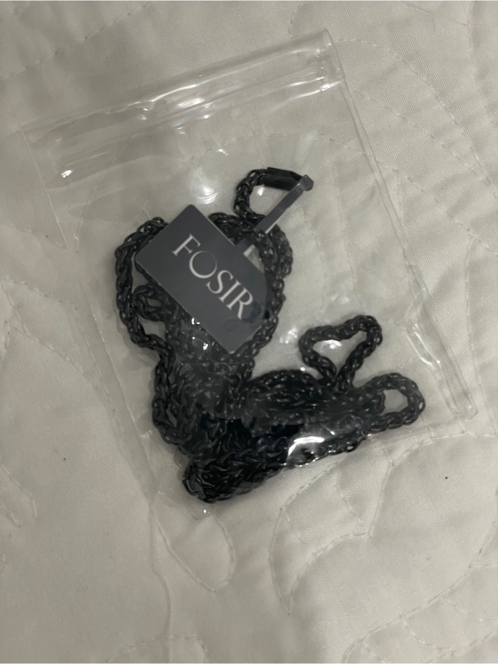 NWT FOSIR Men’s Black Stainless Steal Chain